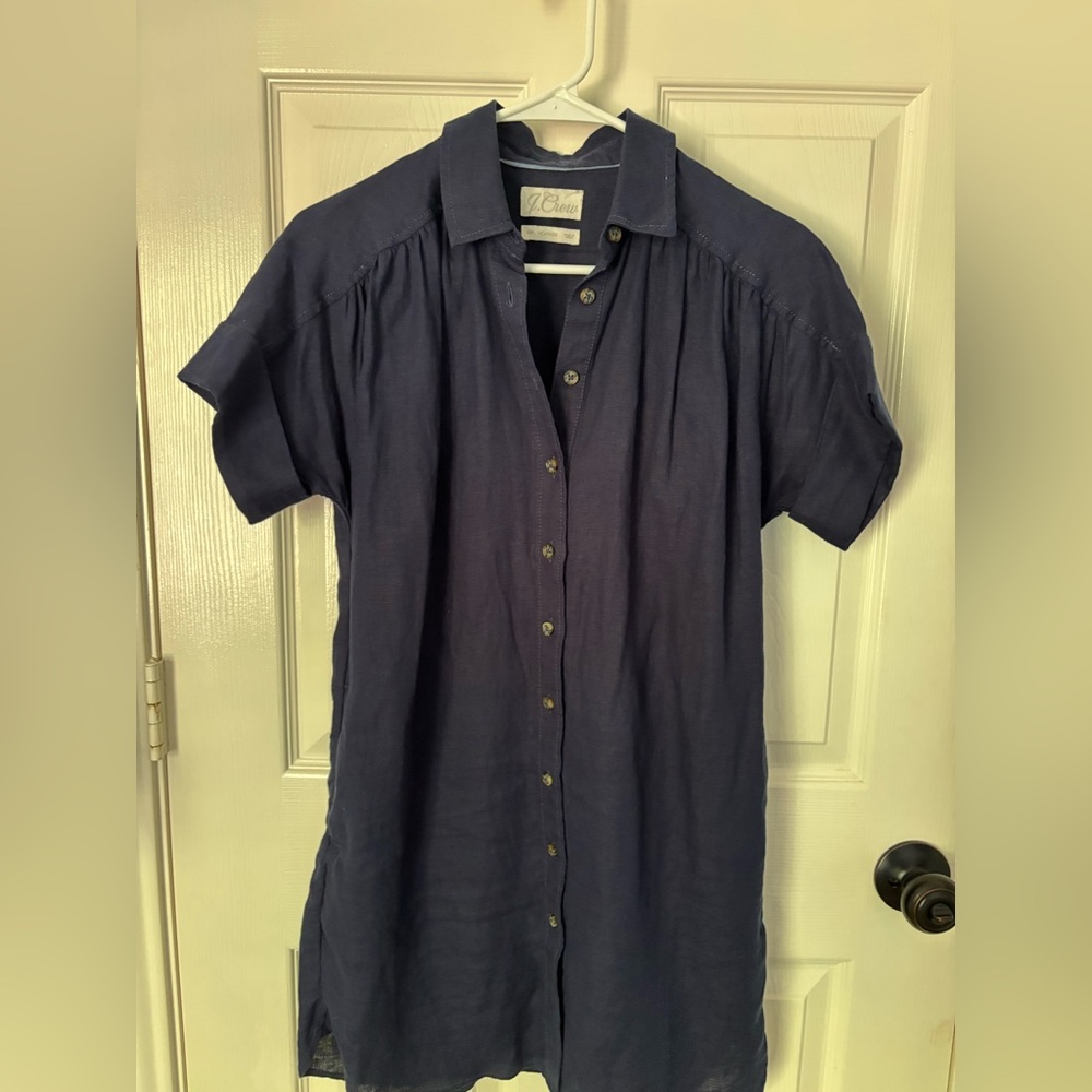 J.crew Jcrew relaxed navy blue shirt dress size XSP